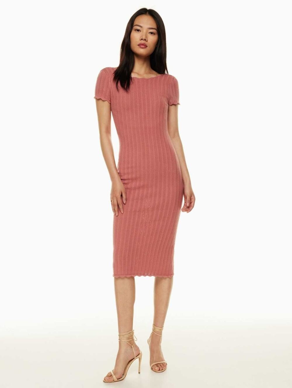 ARITZIA WILFRED Upon Dress Low-back knit Pink dress Size M NWT